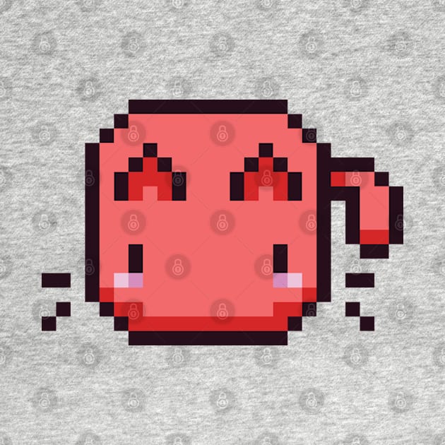 Red Pixel Cat - Kawaii Retro Pixel Art by Z3phyrwind